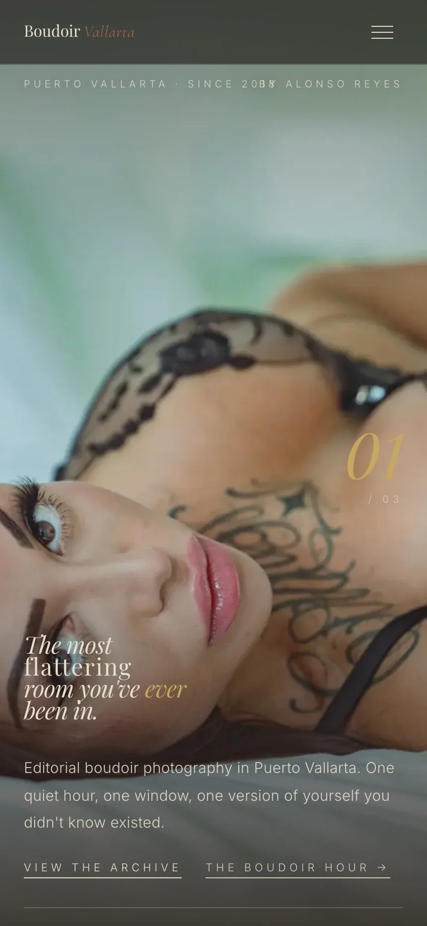 Boudoir Vallarta en un celular, pantalla 1