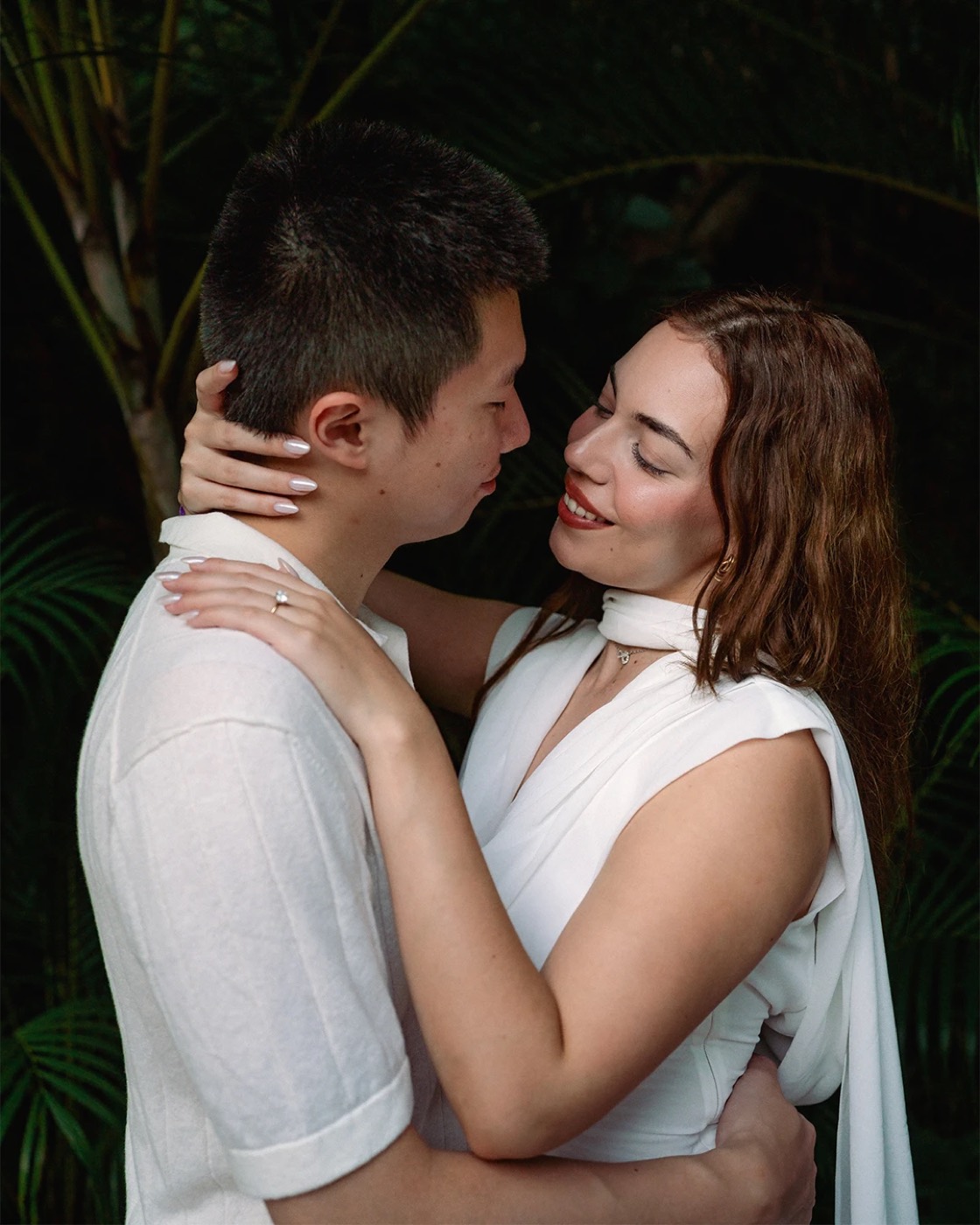 Romantic engagement couple photoshoot in a Puerto Vallarta jungle setting